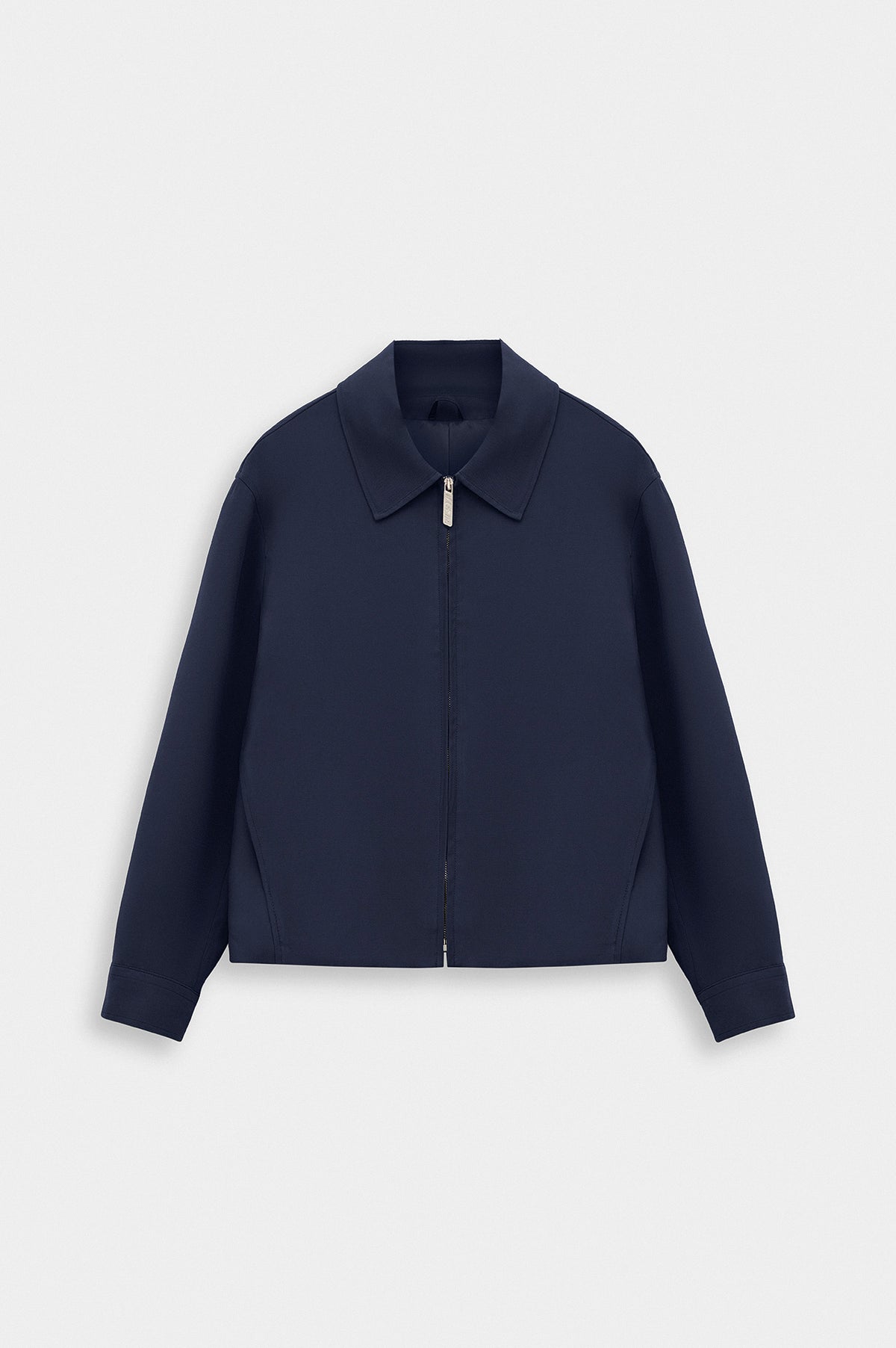 ZIP-UP REGULAR FIT NAVY MODAL JACKET - 1