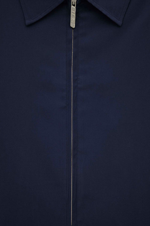 ZIP-UP REGULAR FIT NAVY MODAL JACKET - 2