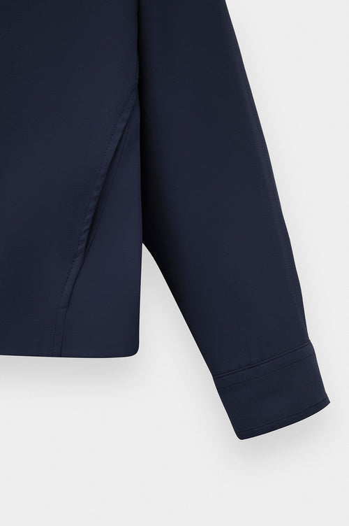 ZIP-UP REGULAR FIT NAVY MODAL JACKET - 3
