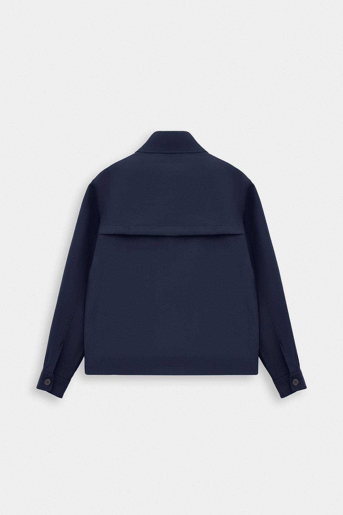 ZIP-UP REGULAR FIT NAVY MODAL JACKET - 4
