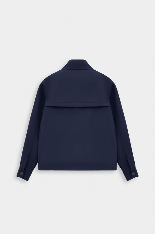 ZIP-UP REGULAR FIT NAVY MODAL JACKET - 4