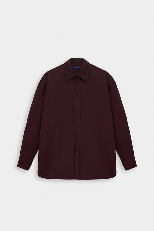 OVERSIZE GABARDINE BURGUNDY SHIRT - 1