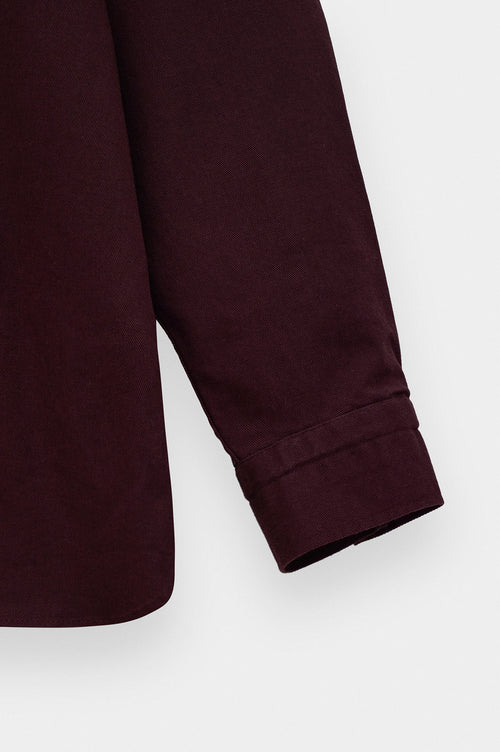 OVERSIZE GABARDINE BURGUNDY SHIRT - 3