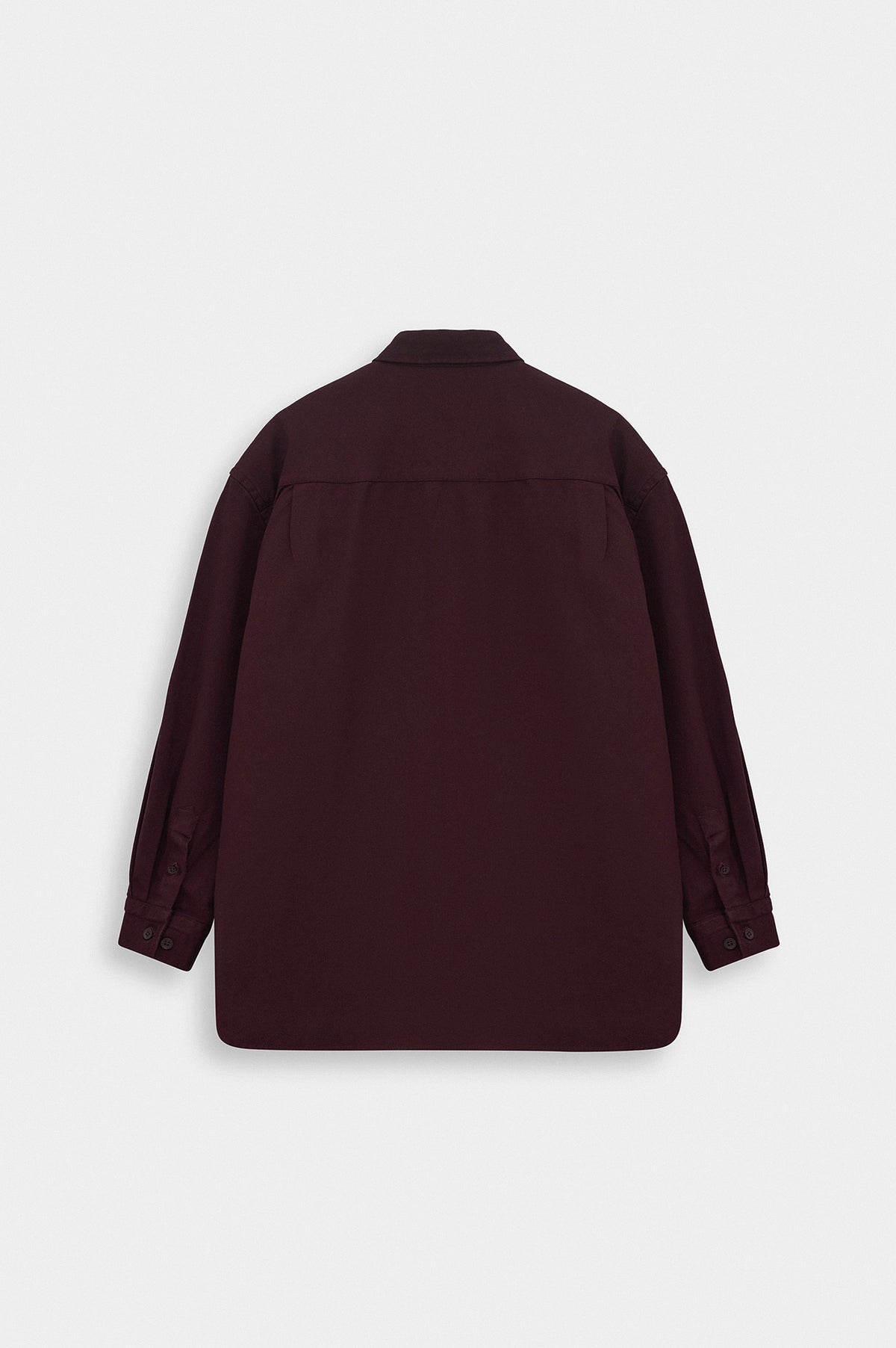Oversize Gabardin Bordo Gömlek - 4