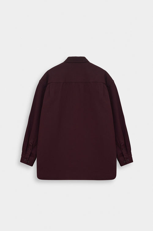 OVERSIZE GABARDINE BURGUNDY SHIRT - 4