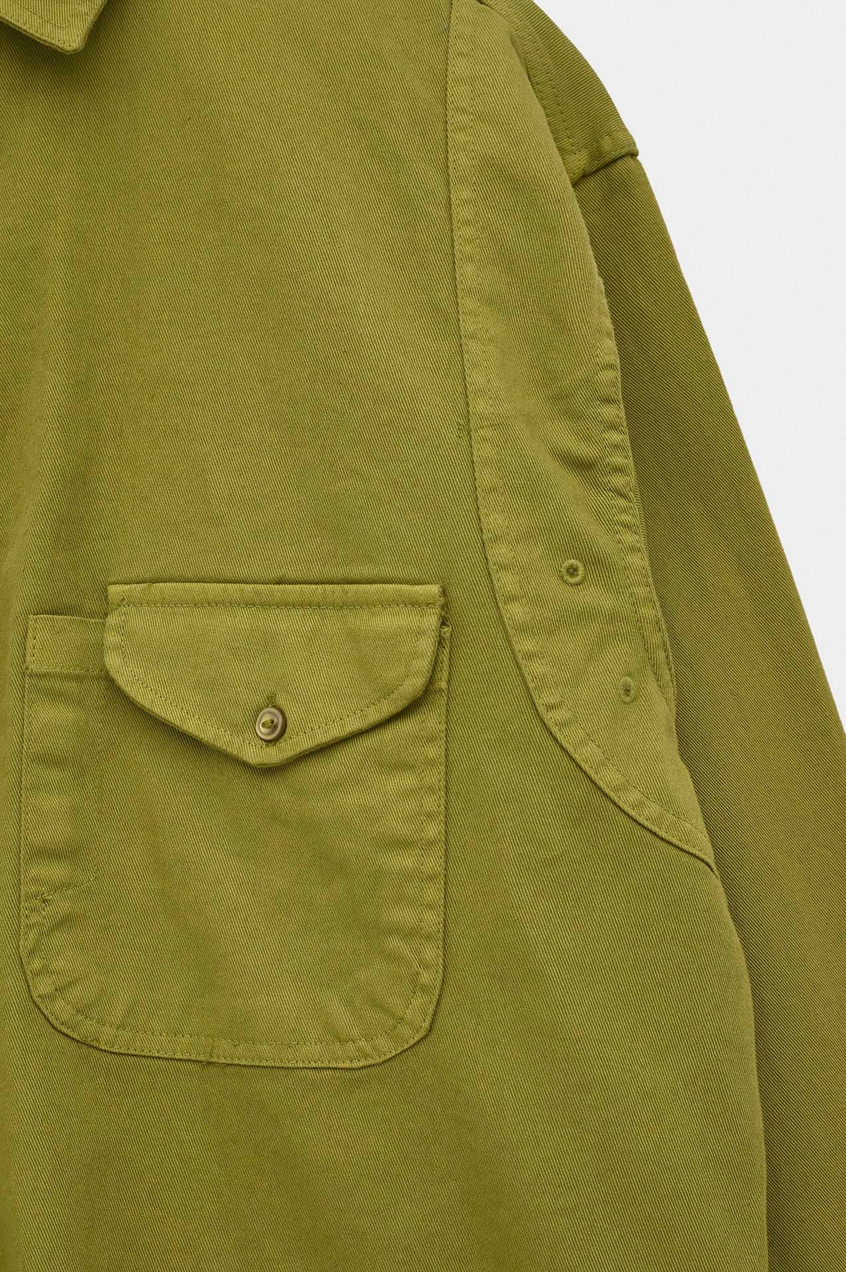 DOUBLE-POCKET GREEN GABARDINE SHIRT - 2