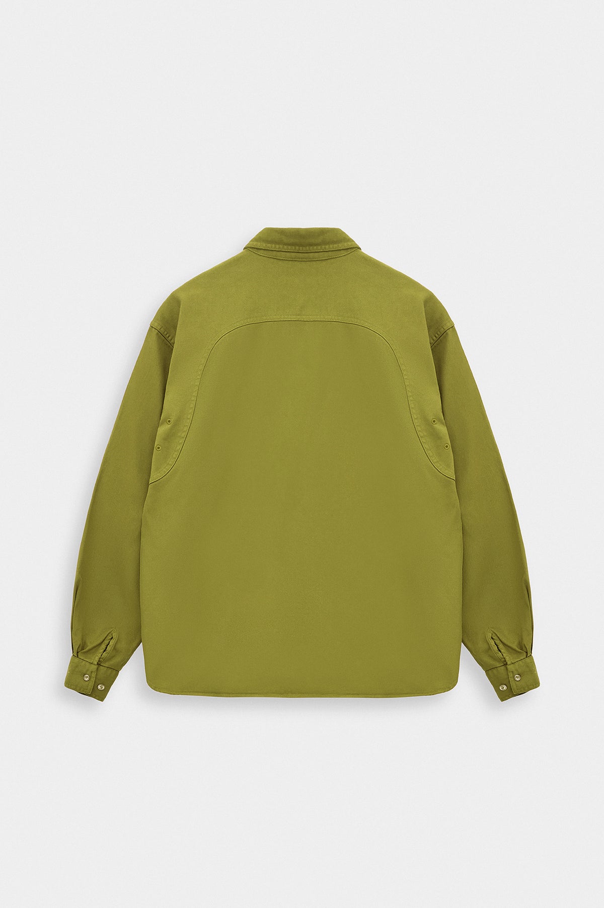 DOUBLE-POCKET GREEN GABARDINE SHIRT - 4