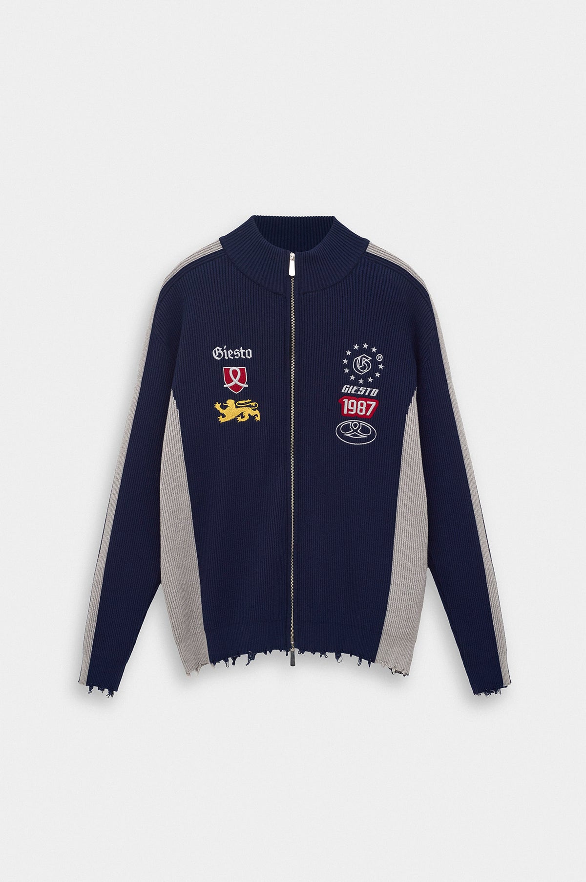 ÇİFT RENKLİ LACİVERT TRİKO HIRKA - 1