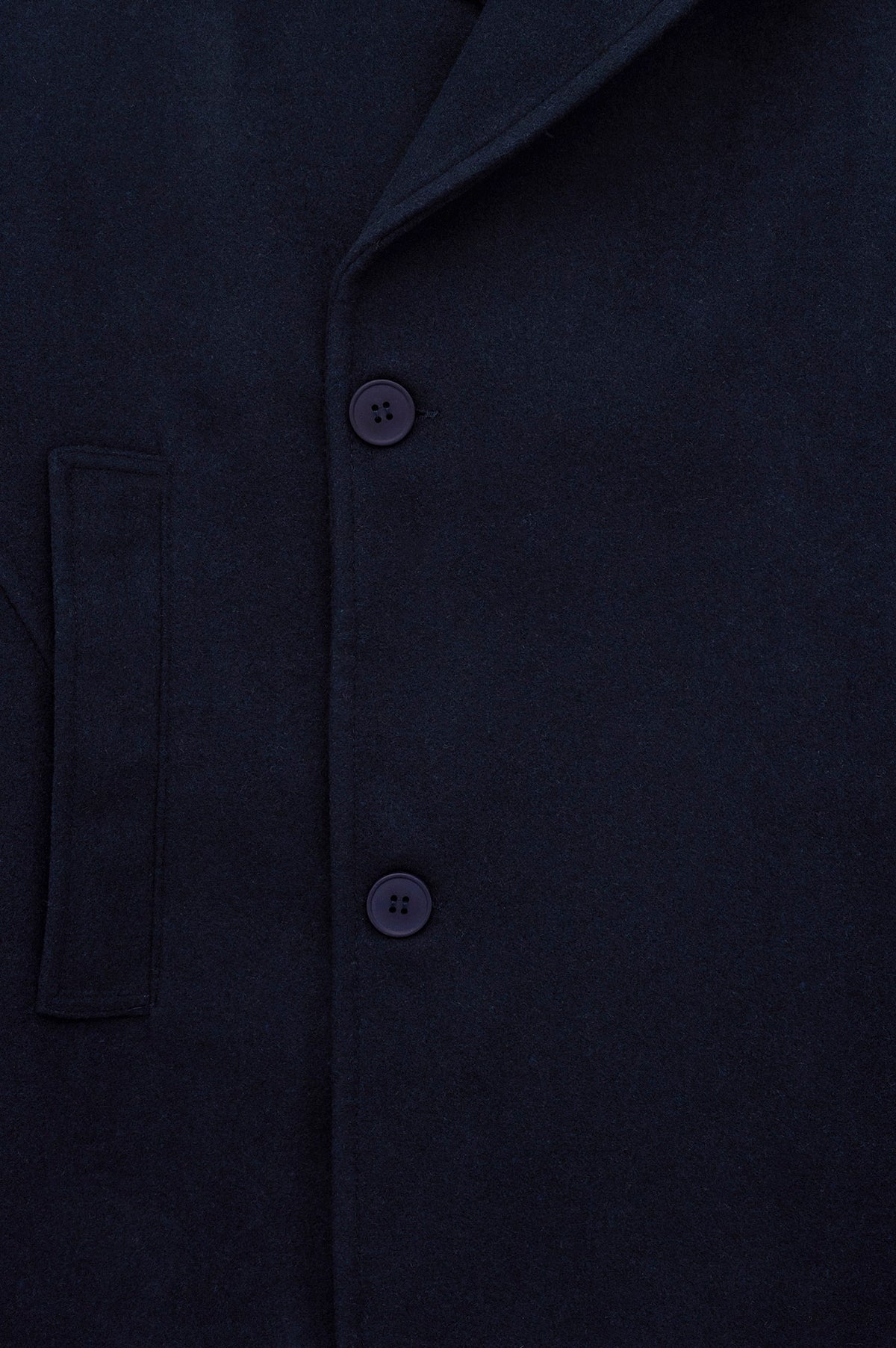 SHORT MELTON NAVY COAT - 2