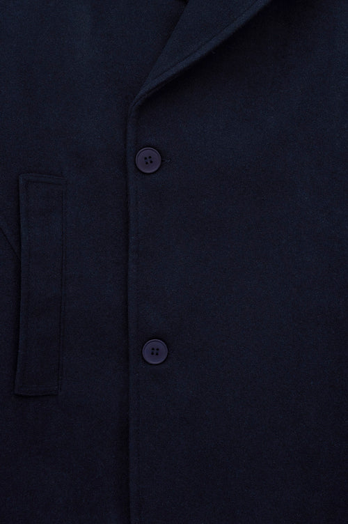 SHORT MELTON NAVY COAT - 2