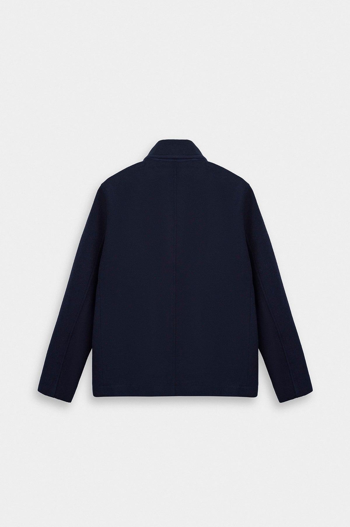 SHORT MELTON NAVY COAT - 4