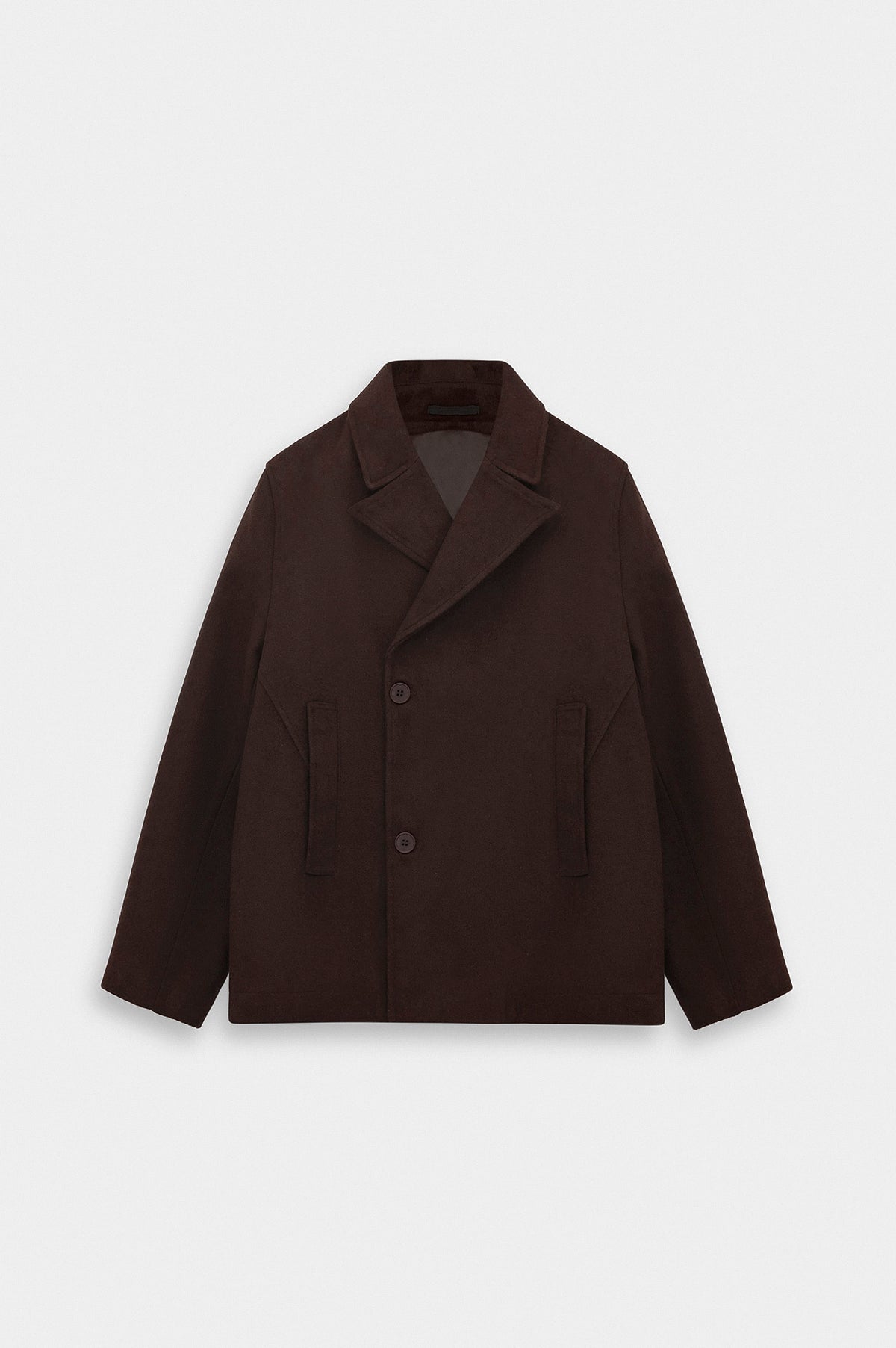 SHORT MELTON BROWN COAT - 1