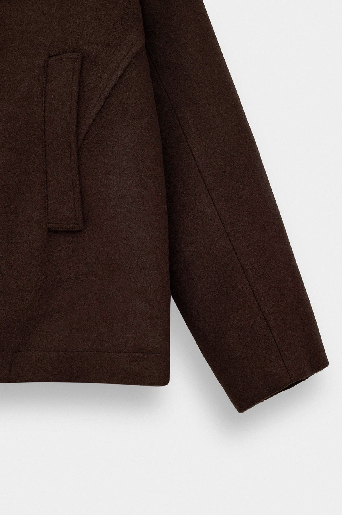 SHORT MELTON BROWN COAT - 3