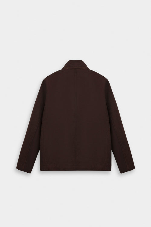 SHORT MELTON BROWN COAT - 4