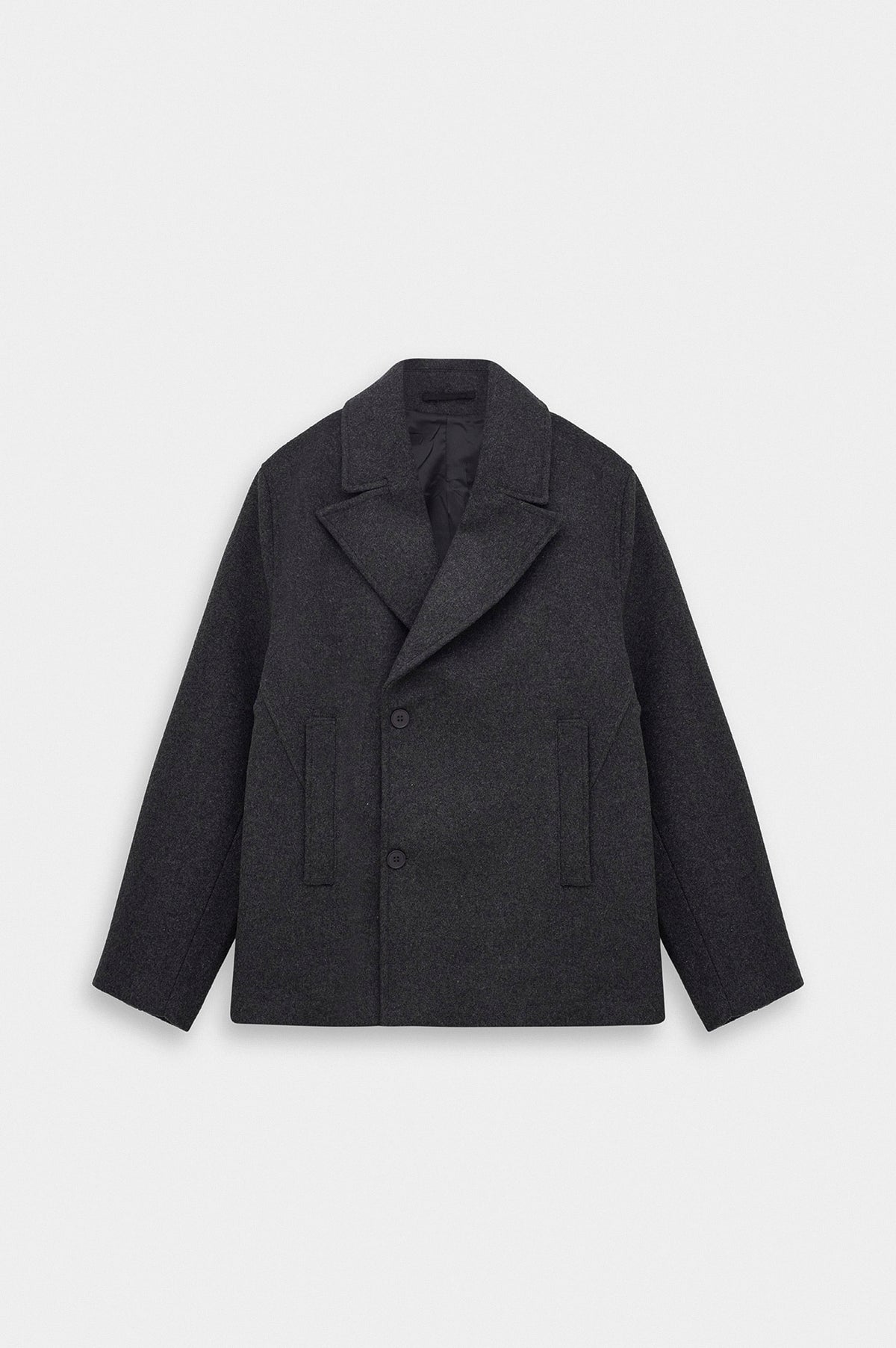 SHORT MELTON ANTHRACITE COAT - 1
