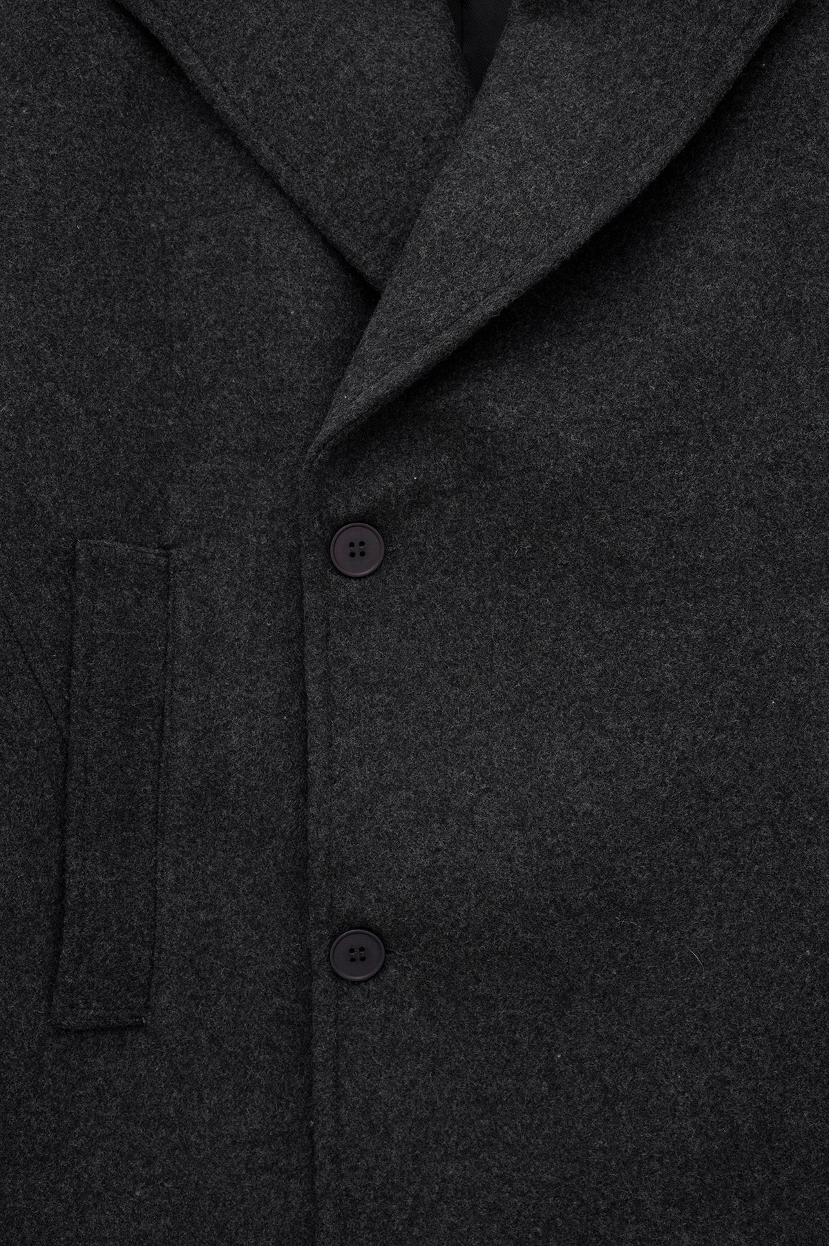 SHORT MELTON ANTHRACITE COAT - 2