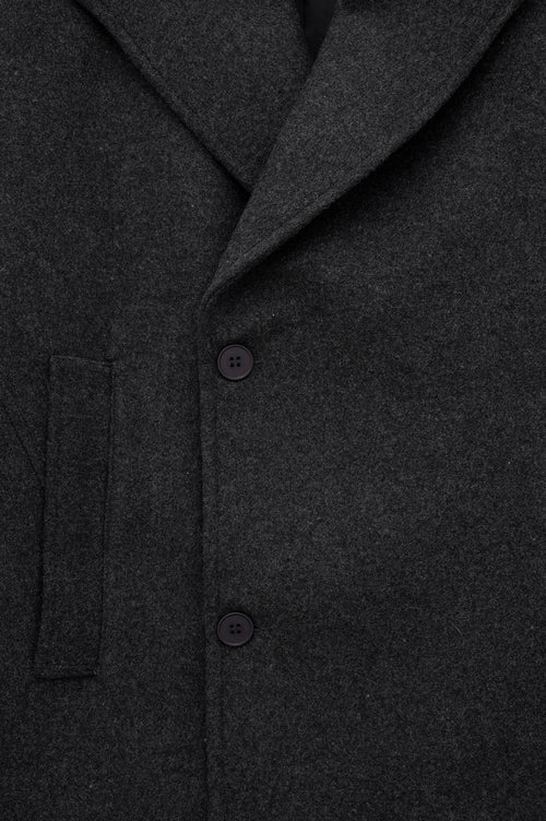 SHORT MELTON ANTHRACITE COAT - 2
