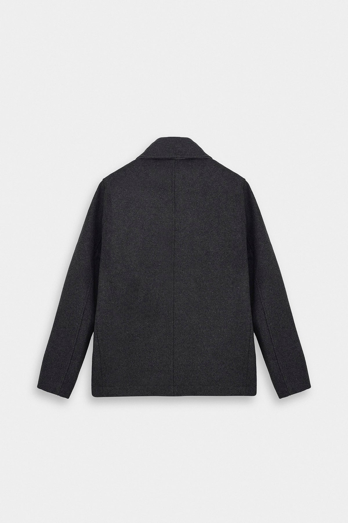 SHORT MELTON ANTHRACITE COAT - 4