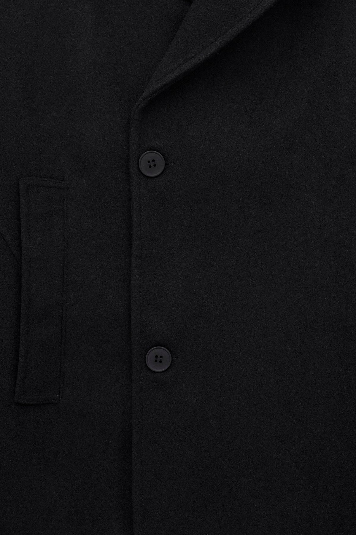 SHORT MELTON BLACK COAT - 2