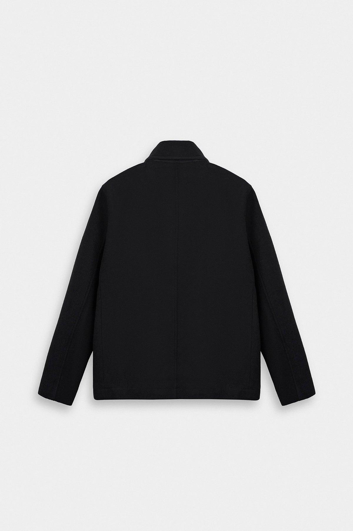 SHORT MELTON BLACK COAT - 4