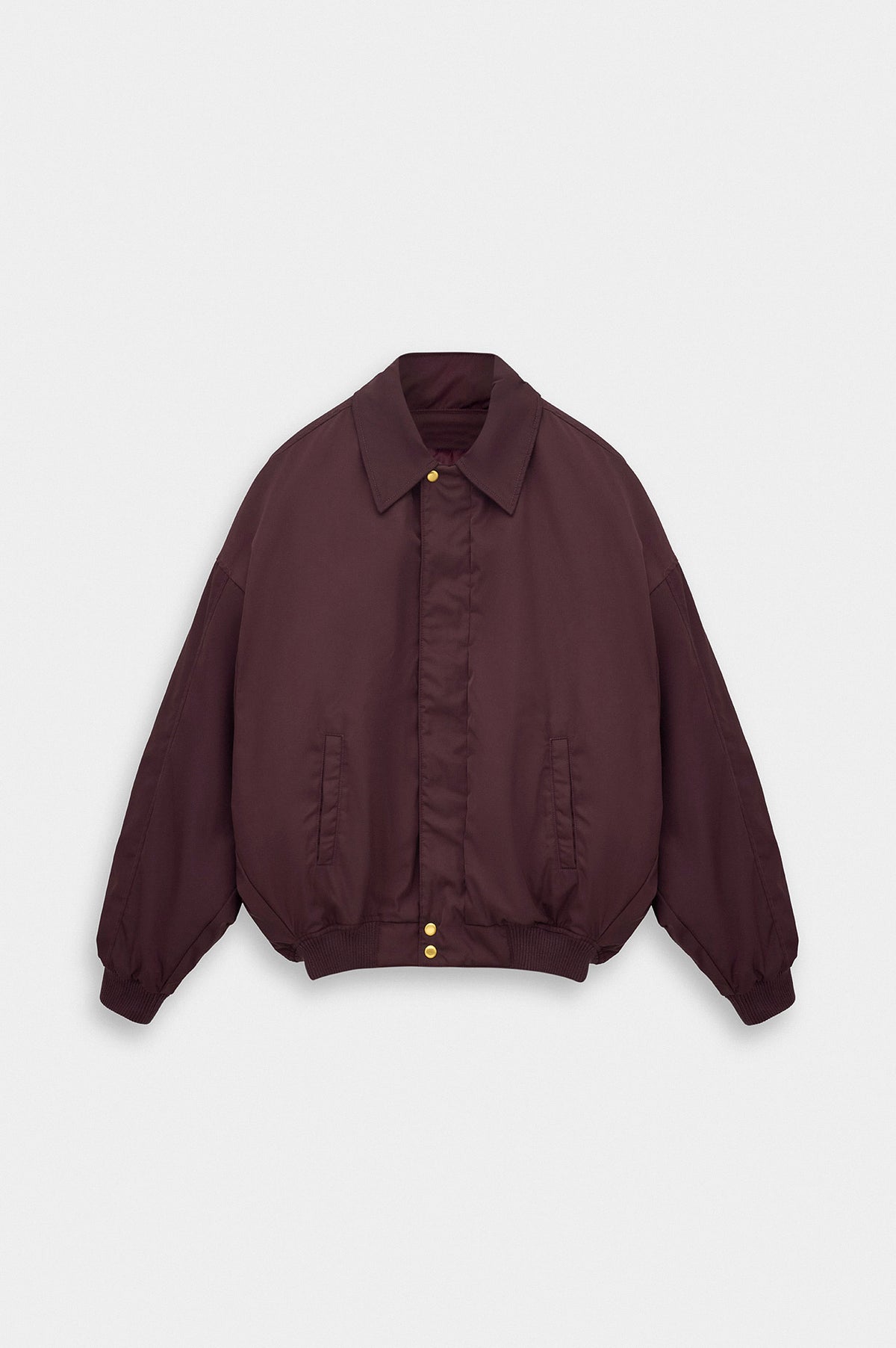 BATWING SLEEVE BURGUNDY BOMBER JACKET - 1