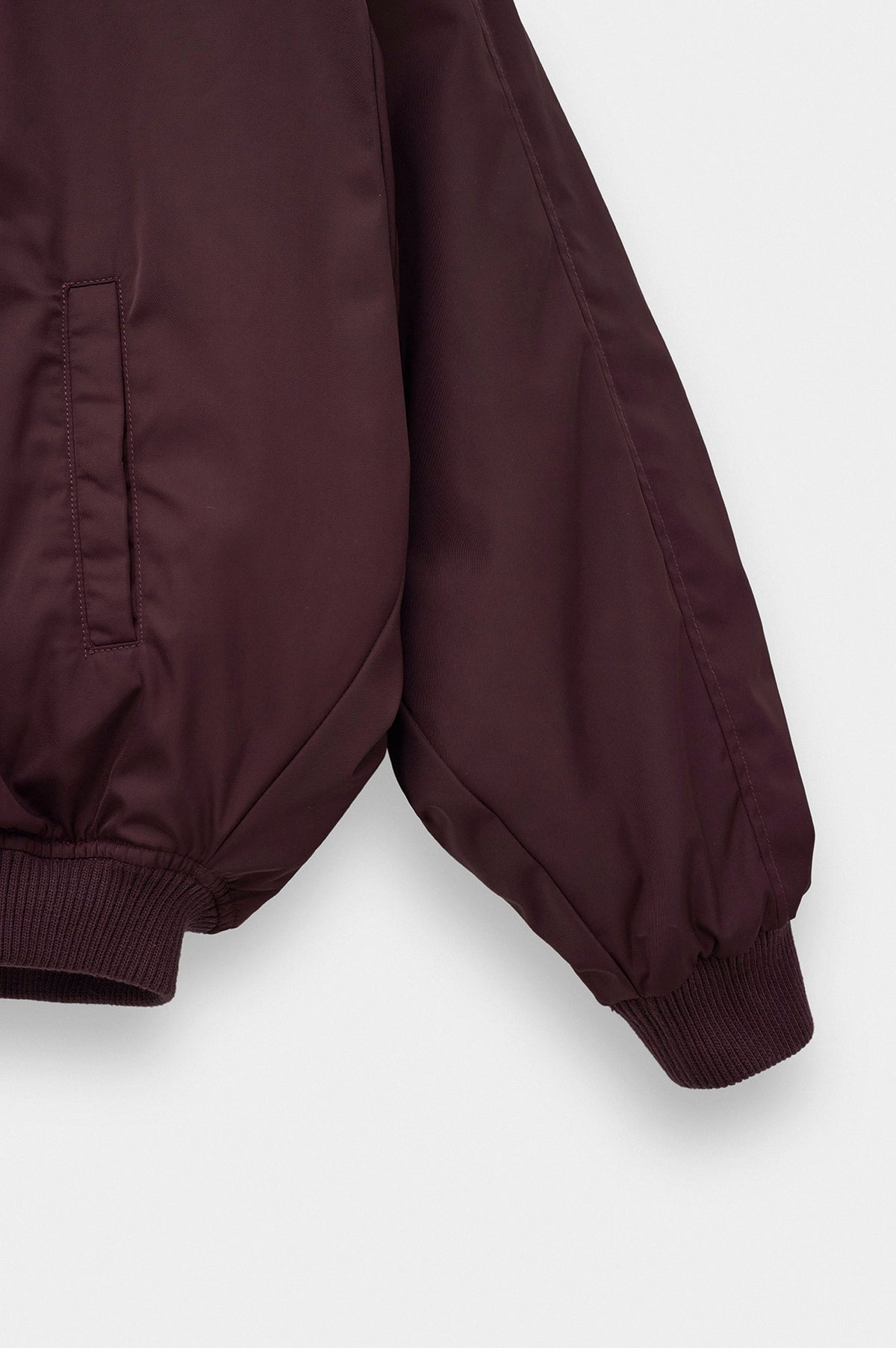 BATWING SLEEVE BURGUNDY BOMBER JACKET - 3
