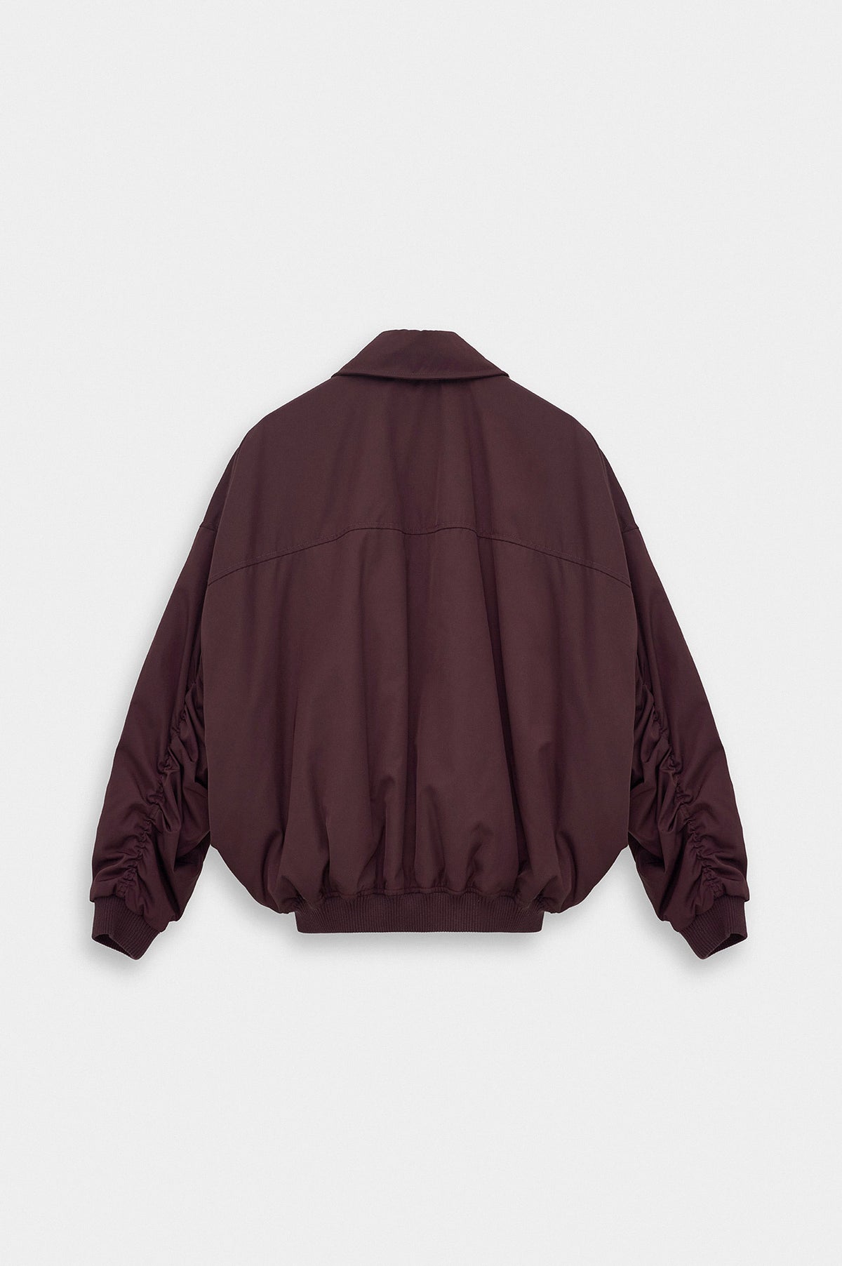 BATWING SLEEVE BURGUNDY BOMBER JACKET - 4