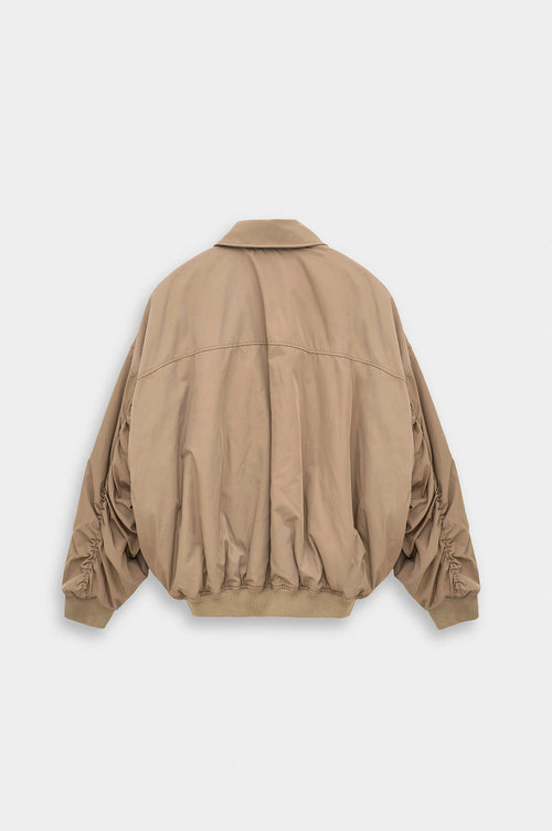 BATWING SLEEVE BEIGE BOMBER JACKET - 4