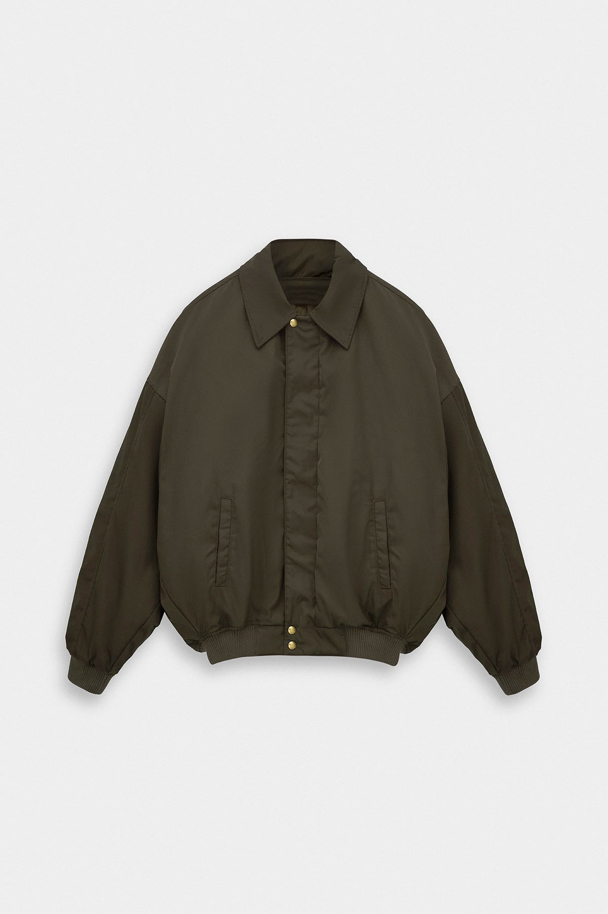 BATWING SLEEVE KHAKI BOMBER JACKET - 1