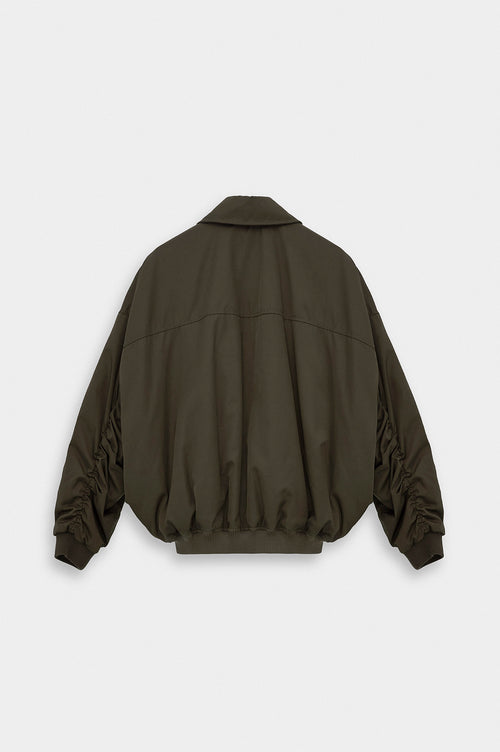 BATWING SLEEVE KHAKI BOMBER JACKET - 4