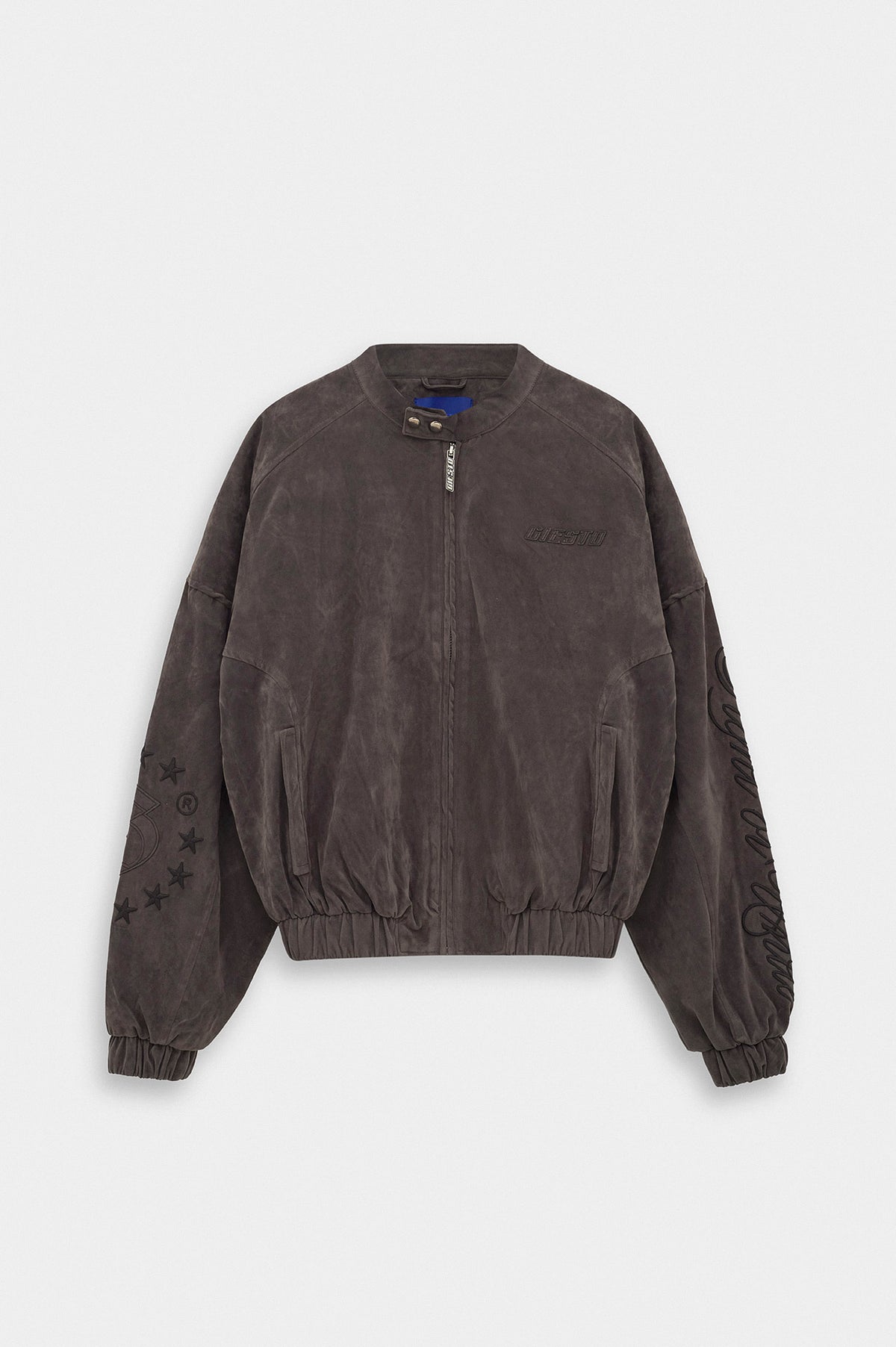 SUEDE GREY TRACK JACKET - 1