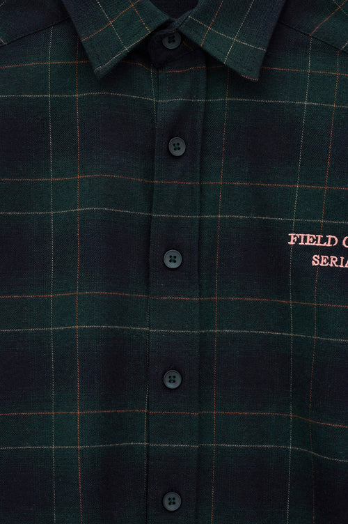 CROP FIT BASKILI YEŞİL GÖMLEK - 2