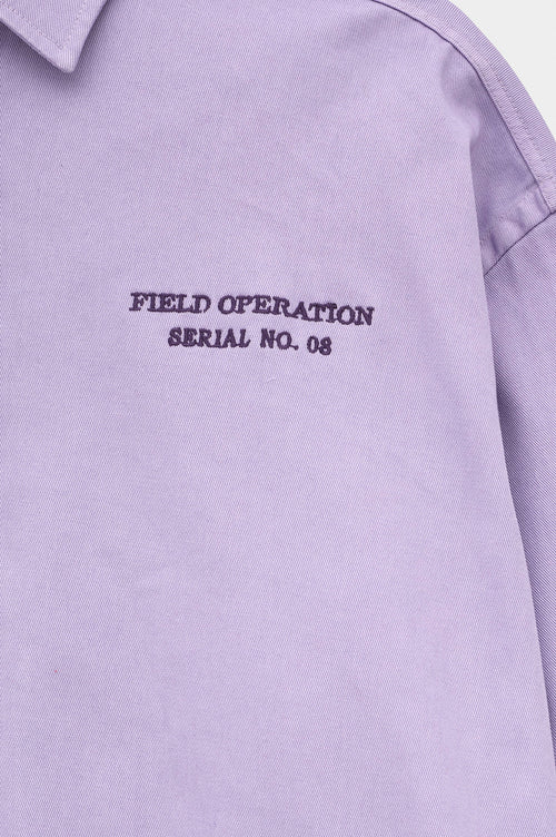NAKIŞLI LİLA GABARDIN GÖMLEK - 5