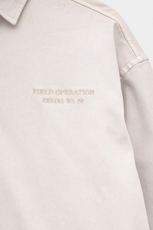 EMBROIDERED ECRU GABARDINE SHIRT - 2