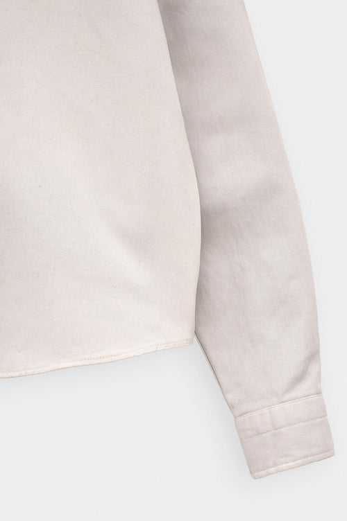 EMBROIDERED ECRU GABARDINE SHIRT - 3