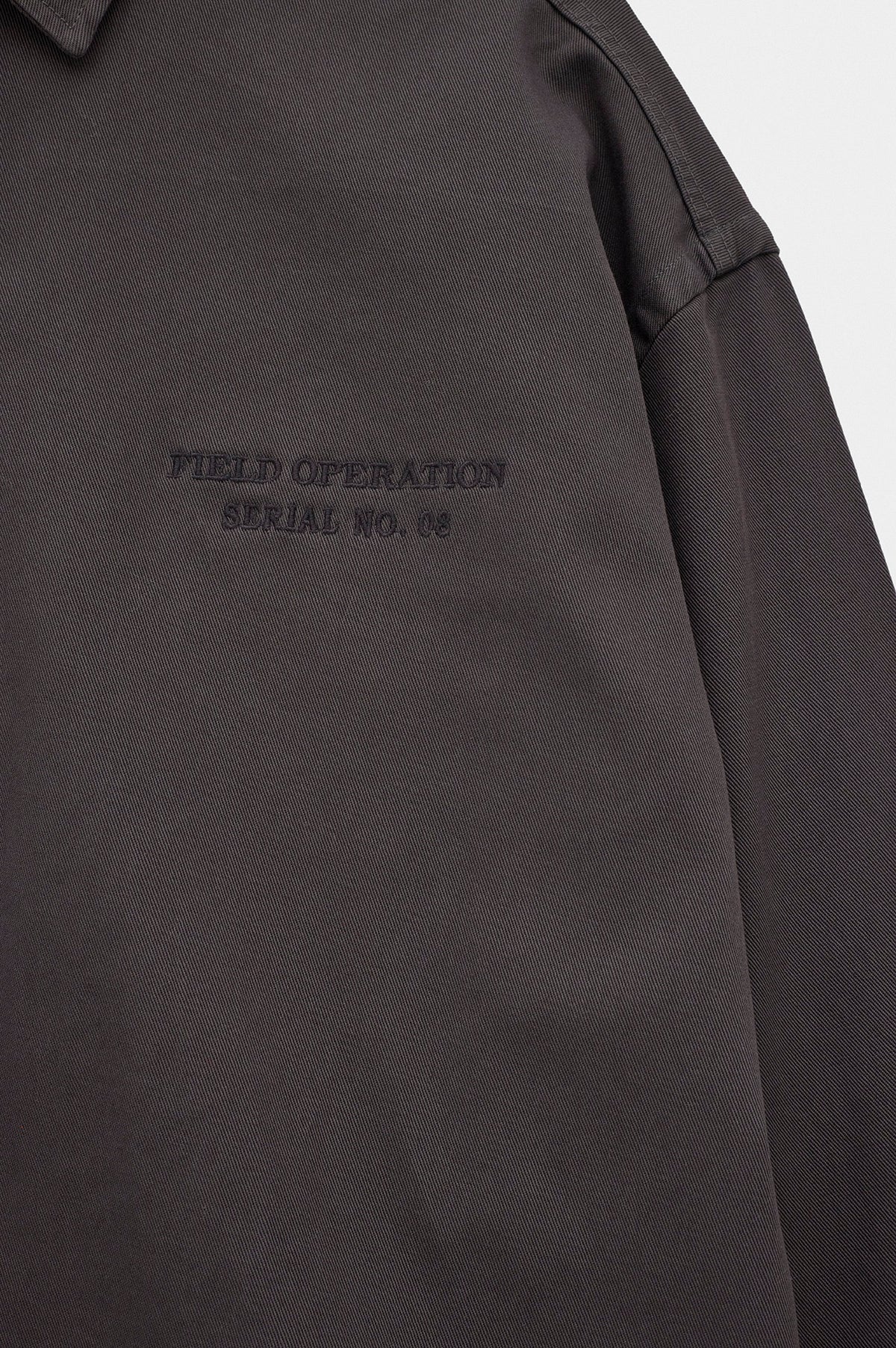 NAKIŞLI ANTRASİT GABARDIN GÖMLEK - 4
