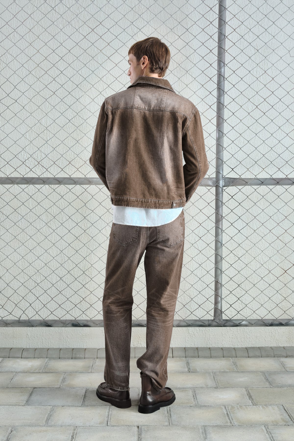 LASER EFFECT WASHED DENIM JACKET