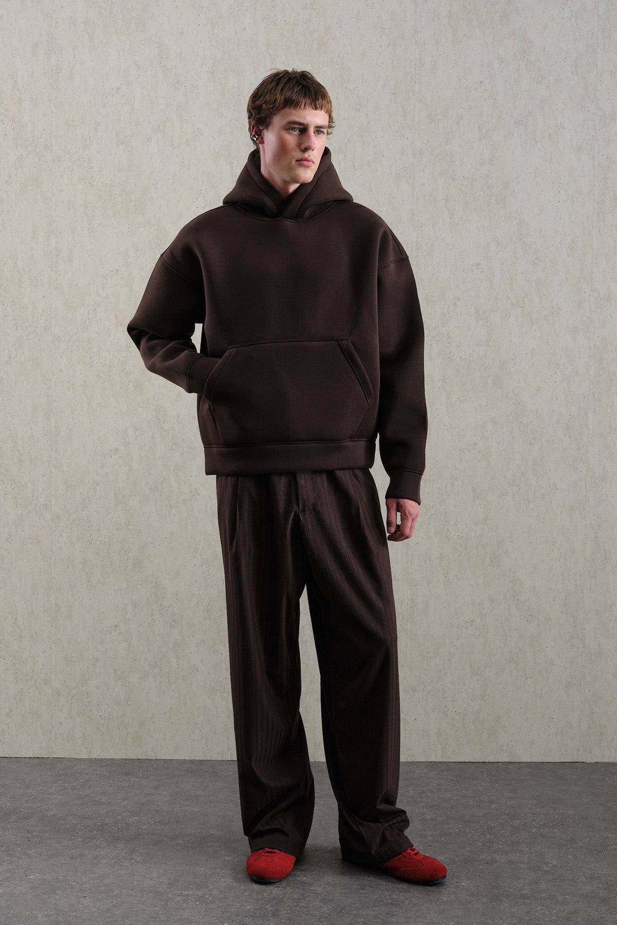 OVERSIZE KAPÜŞONLU SCUBA KAHVERENGİ SWEATSHIRT