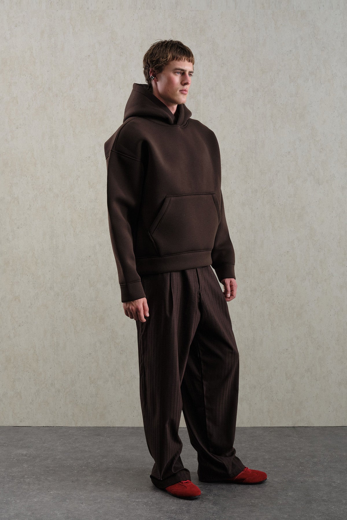 OVERSIZE KAPÜŞONLU SCUBA KAHVERENGİ SWEATSHIRT