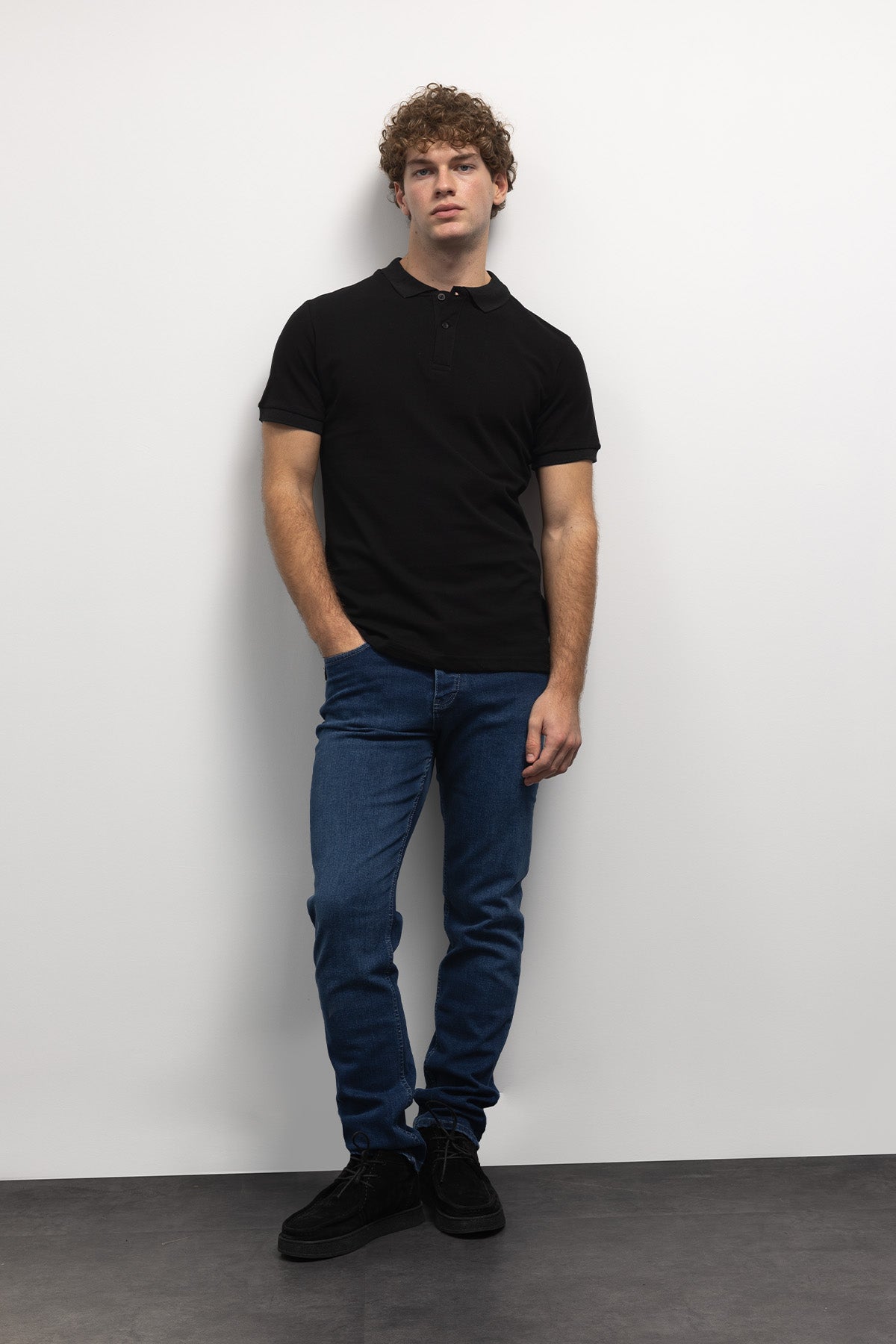 POLO YAKA T-SHIRT - SİYAH - T-SHIRT