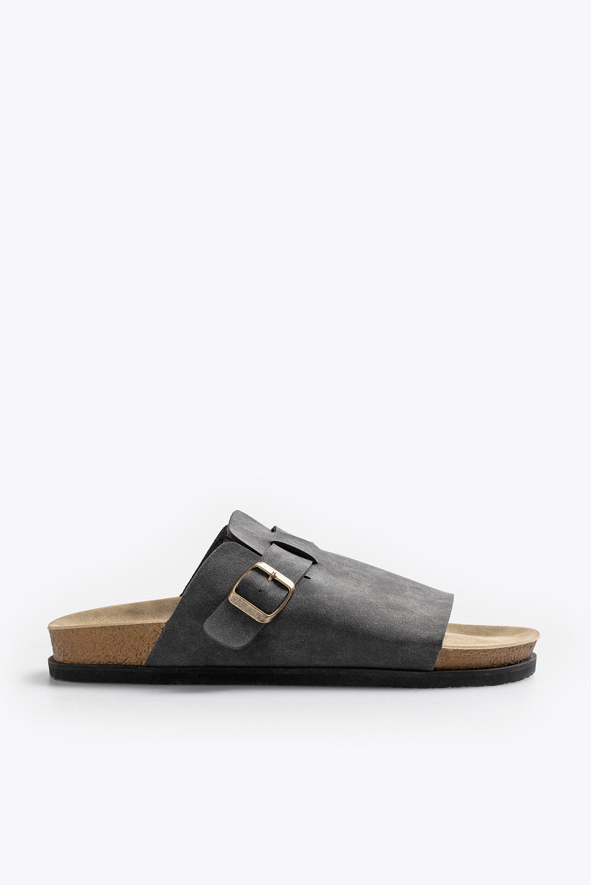 SINGLE-STRAP GREY SLIPPERS