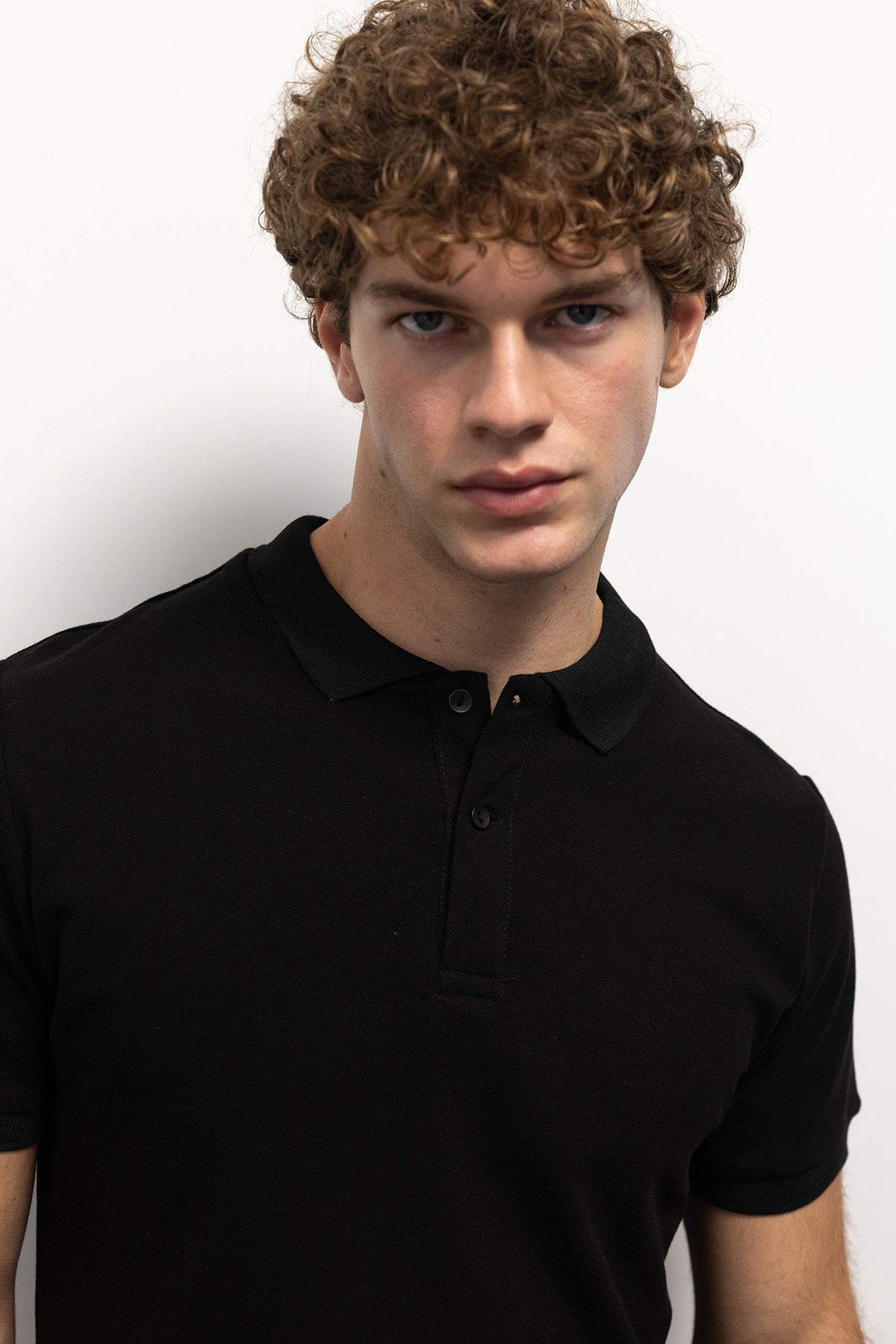 POLO YAKA T-SHIRT - SİYAH - T-SHIRT