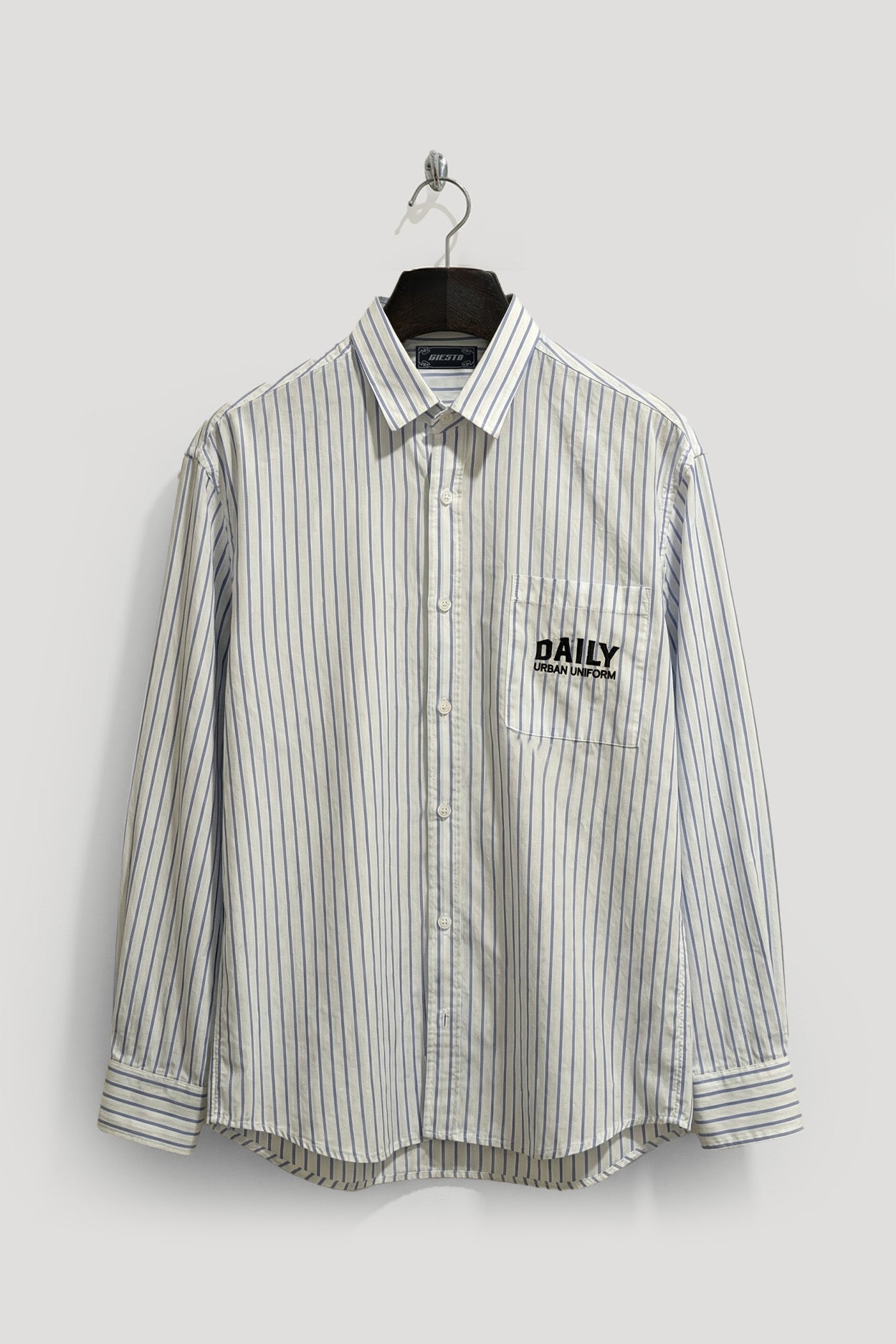 WHITE SHIRT WITH STRIPED EMBROIDERY