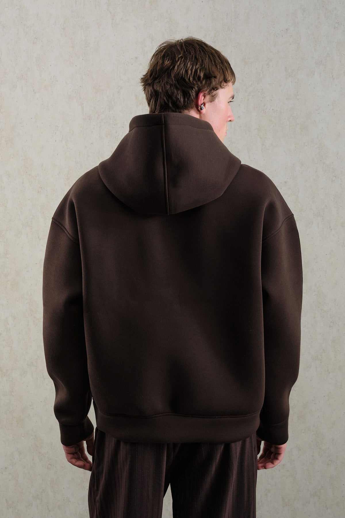 OVERSIZE KAPÜŞONLU SCUBA KAHVERENGİ SWEATSHIRT