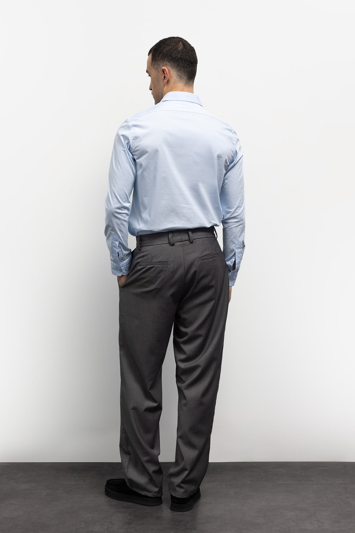 DAR KESİM POPLİN GÖMLEK - AÇIK MAVİ - GÖMLEK