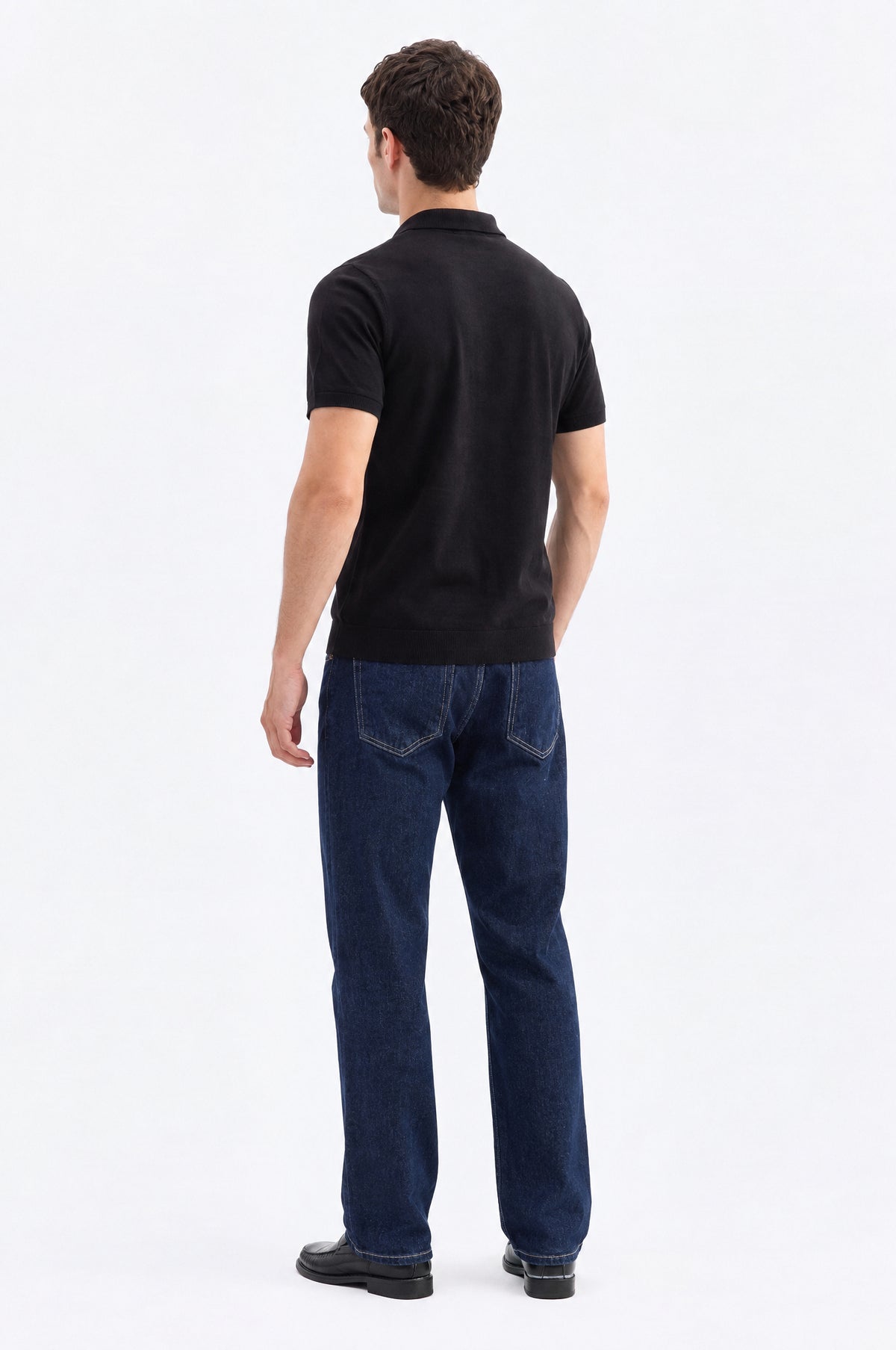 POLO YAKA SİYAH TRİKO T-SHIRT - 3