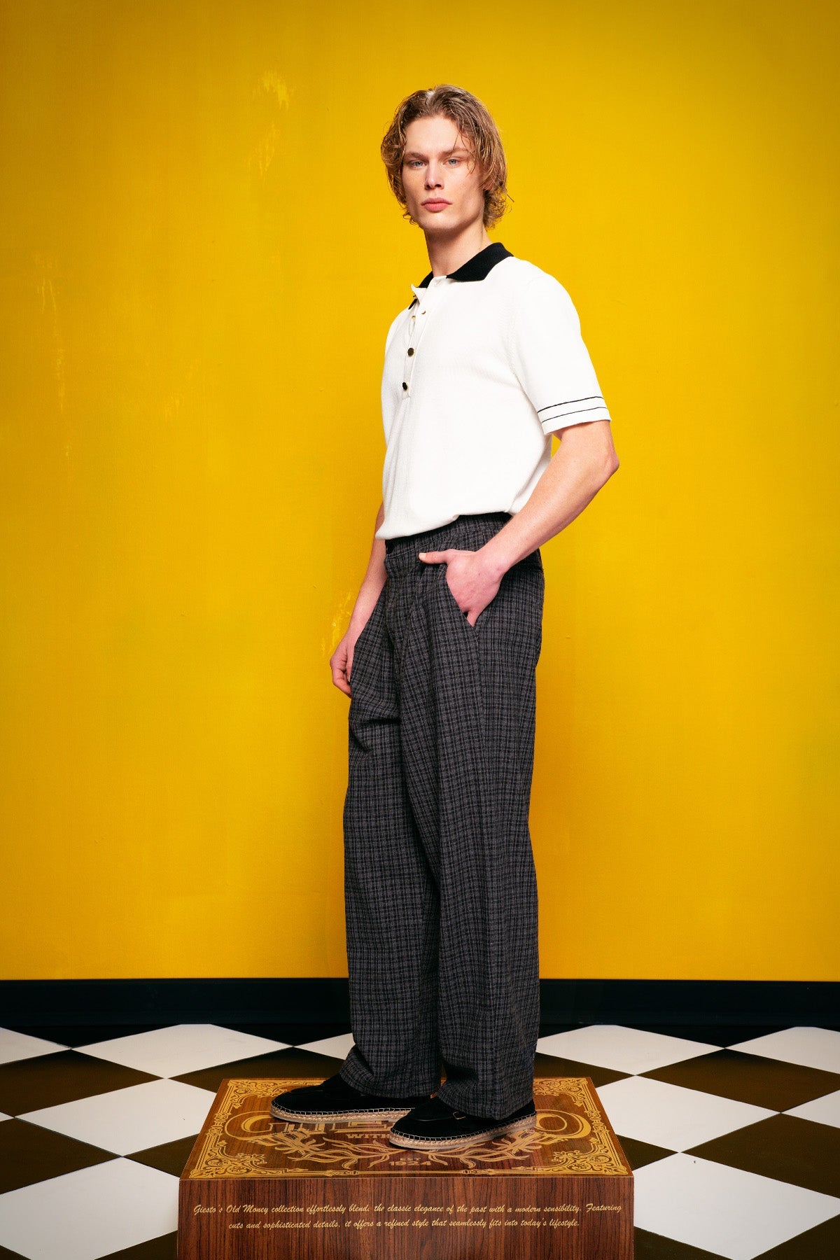 GOLD DÜĞMELİ POLO YAKA BEYAZ T-SHIRT GIESTO