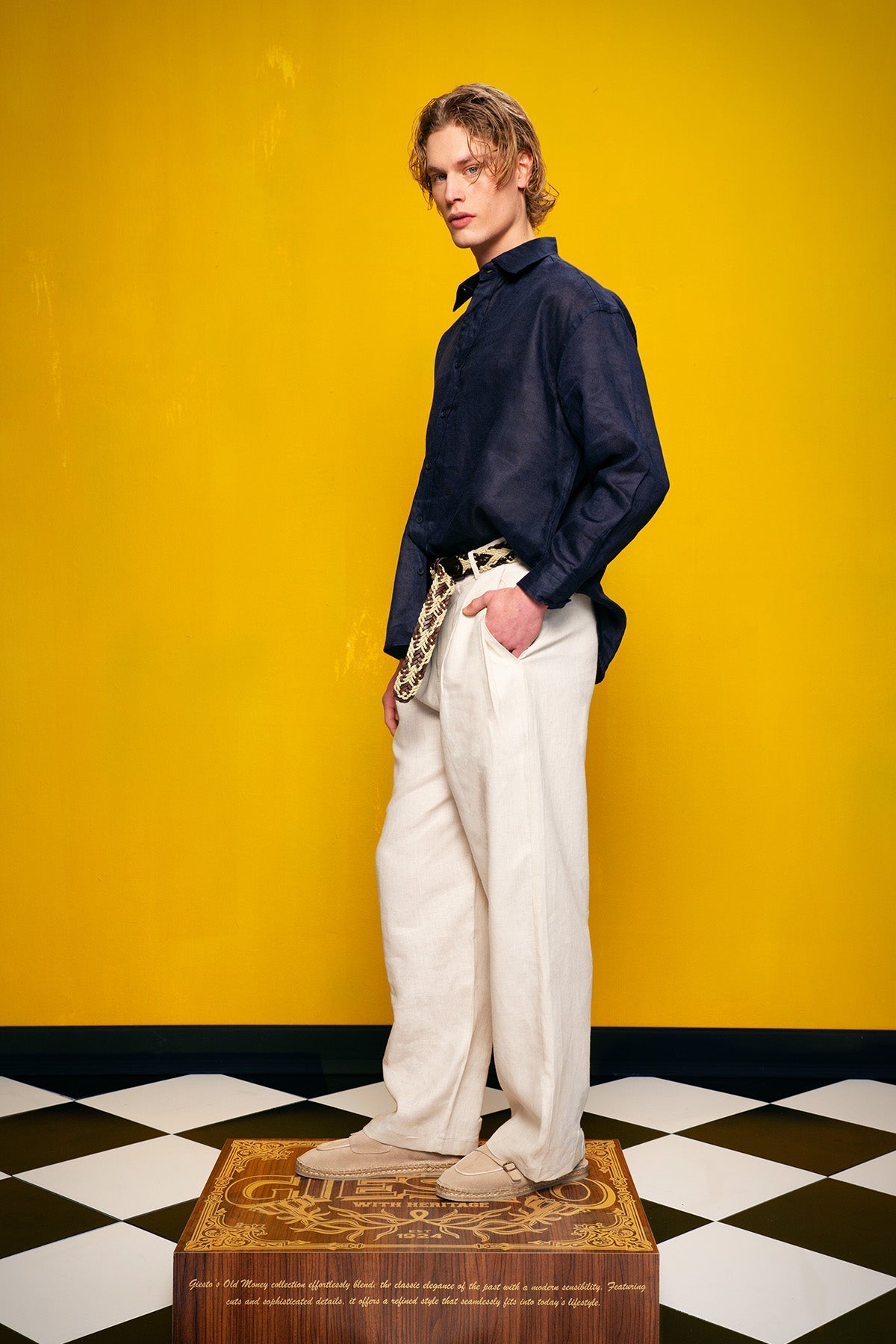 100% LINEN BEIGE TROUSERS