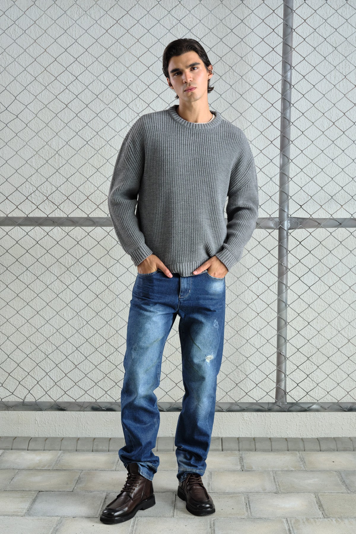 REGULAR FIT FİTİLLİ TRİKO KAZAK