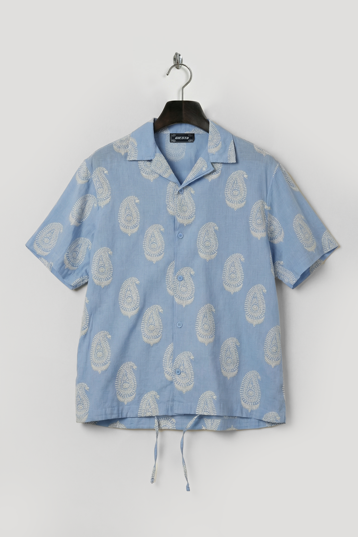 PAISLEY PATTERNED BLUE SHIRT